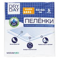 Пелёнки одноразовые "DryDay. Super" (5 шт.; 600 х 600 мм) (10324298)