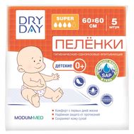 Пелёнки одноразовые детские "DryDay. Super" (5 шт.; 600х600 мм) (10324301)