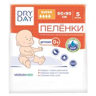 Пелёнки одноразовые детские "DryDay. Super" (5 шт.; 600х900 мм) (10324302)