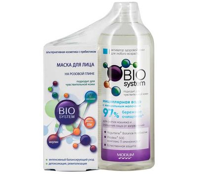 Набор косметики "Bio System. Очищение + интенсивный уход" (мицеллярная вода, маска для лица) (10323876)