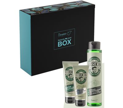 Подарочный набор "BEAUTY BOX HISSKIN" (гель после бритья, крем для рук, гель-шампунь)
