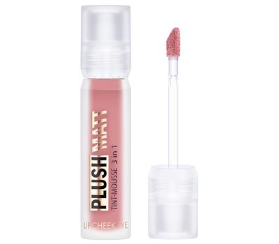 Тинт-мусс 3 в 1 для губ, щек и век "PLUSH MATT" тон: 301, rosy rose (10327380)