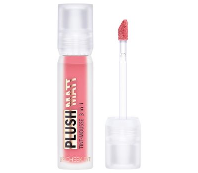 Тинт-мусс 3 в 1 для губ, щек и век "PLUSH MATT" тон: 303, peachy peach (10327382)